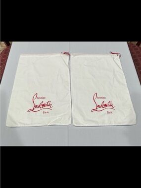 Christian Louboutin large White Shoe Dust Bags bundle of 2